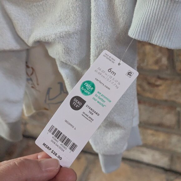 Carter's  3-Piece Baby Set - Bear Hoodie, Dog Bodysuit & Pants (6 Months) - Picture 3 of 5